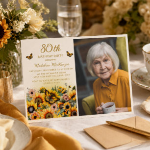 Invitation photo de fête d'anniversaire 80 ans Tou