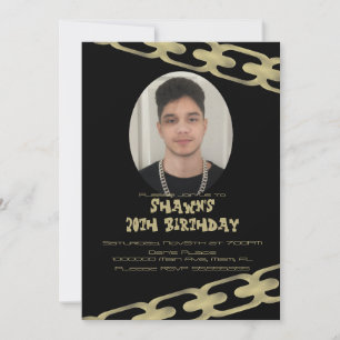 Invitation photo de fête d'anniversaire adulte cha