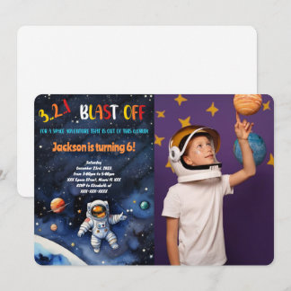 Invitation Photo de fête d'anniversaire dans l'espace