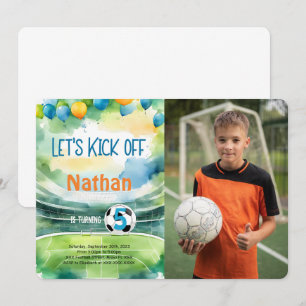 Invitation Photo de fête d'anniversaire de football