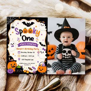 Invitation Photo de fête d'anniversaire Halloween d'un effray