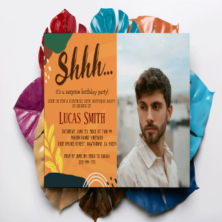 Invitation Photo de fête d'anniversaire surprise pour adultes