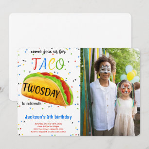 Invitation photo de fête d'anniversaire Taco modif