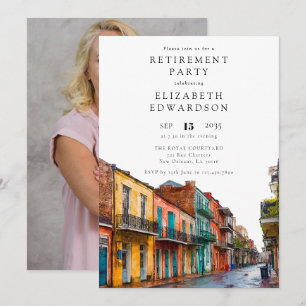 Invitation Photo de fête de retraite à l'aquarelle de La Nouv
