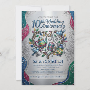 Invitation Photo de fête élégante pour les 10 ans de mariage