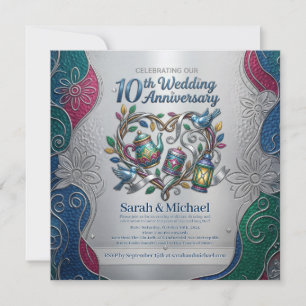 Invitation Photo de fête élégante pour les 10 ans de mariage