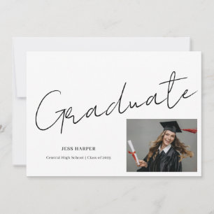 Invitation Photo de fin d'études minimale pour diplômés du ly