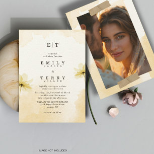 Invitation Photo de grâce de l'heure d'or et Mariage de monog