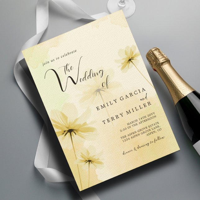 Invitation Photo de grâce de l'heure d'or et Mariage floral (Créateur téléchargé)