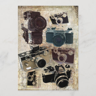 Invitation Photo de Grunge Vintage Camera