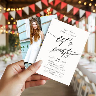 Invitation Photo de joyeux anniversaire avec un script simple