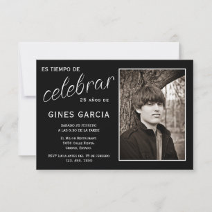 Invitation Photo de joyeux anniversaire espagnol
