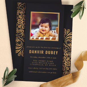 Invitation Photo de la cérémonie du premier riz Annaprashan B