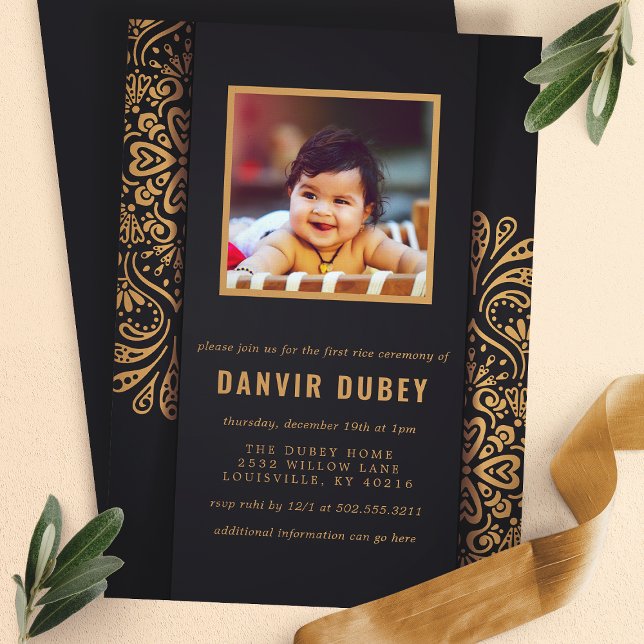 Invitation Photo de la cérémonie du premier riz Annaprashan B (Créateur téléchargé)
