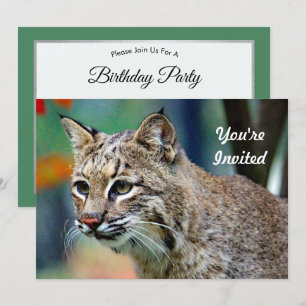 Invitation Photo de la faune Bobcat Anniversaire