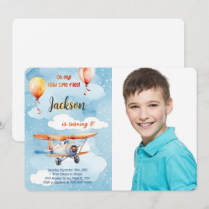 Invitation Photo de la fête d'anniversaire de l'avion