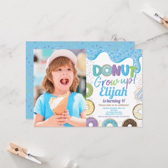 Invitation Photo de la fête d'anniversaire de l'Enfant Gorow  (Devant/Arrière en situation)