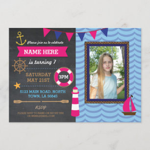 Invitation photo de la fête d'anniversaire de Naut