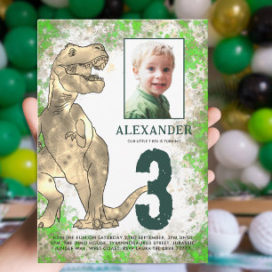 Invitation Photo de la fête d'anniversaire des 3 ans de Dinos