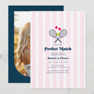 Invitation Photo de la fête de fiançailles de tennis préparat