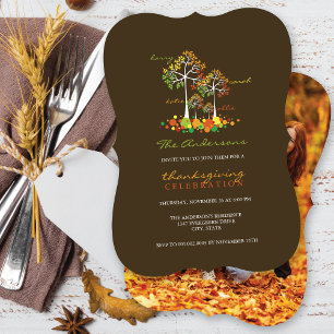 Invitation Photo de la fête de Thanksgiving avec des arbres f