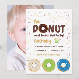 Invitation photo de la fête des Donut