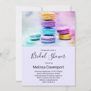 Invitation Photo de la Fête des mariées Colorful Macarons
