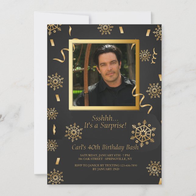 Invitation photo de la fête d'hiver (Devant)