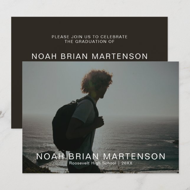 Invitation Photo de la fête d'obtention du diplôme (Devant / Derrière)