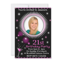 Invitation photo de la fête du 21e anniversaire de