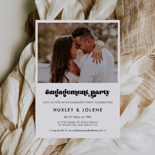 Invitation photo de la partie d'engagement du script rétro vi