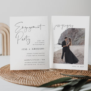 Invitation Photo de la partie d'engagement minimaliste modern
