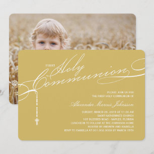 Invitation Photo de la première sainte communion du Rosaire m