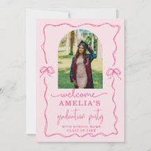 Photo de la promotion de fin d'études moderne rose