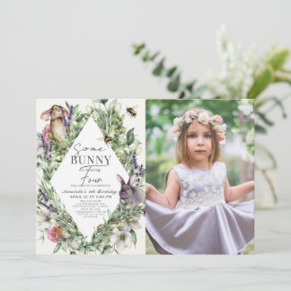 Invitation Photo de l'Anniversaire de enfant Rhombus de Bunny
