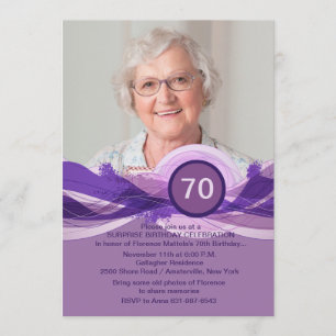 Invitation photo de l'anniversaire Milestone Plum