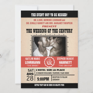 Invitation photo de l'événement mariage
