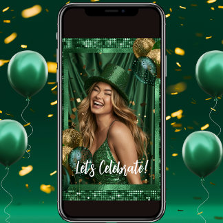Invitation photo de luxe Green St Patrick's Day
