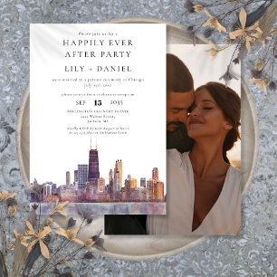 Invitation Photo de mariage à Chicago pour un bonheur éternel