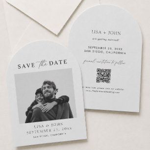 Invitation Photo de mariage à conserver pour la date courbée 