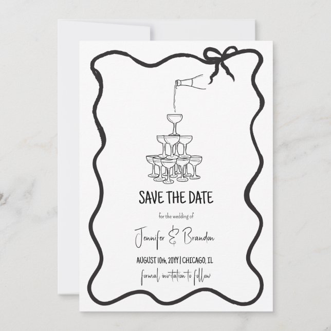 Invitation Photo de mariage à l'ancienne dessinée à la main p (Dos)