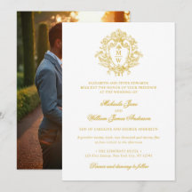 Photo de mariage au monogramme de blason Régence v