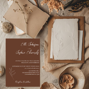 Invitation Photo de mariage bohème en terre cuite