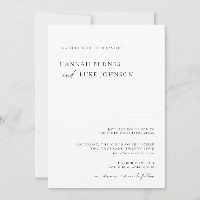 Invitation photo de mariage, Boho Moderne Minimali (Devant)