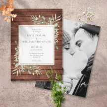 Photo de mariage champêtre avec verdure en bois ru