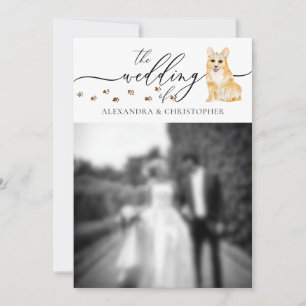 Invitation Photo de mariage de chiot Corgi