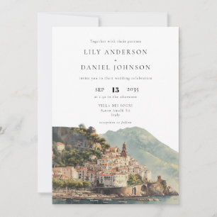 Invitation Photo de mariage de destination italienne d'Amalfi