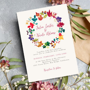 Invitation Photo de mariage Fleur de prairie pourpre Moutarde