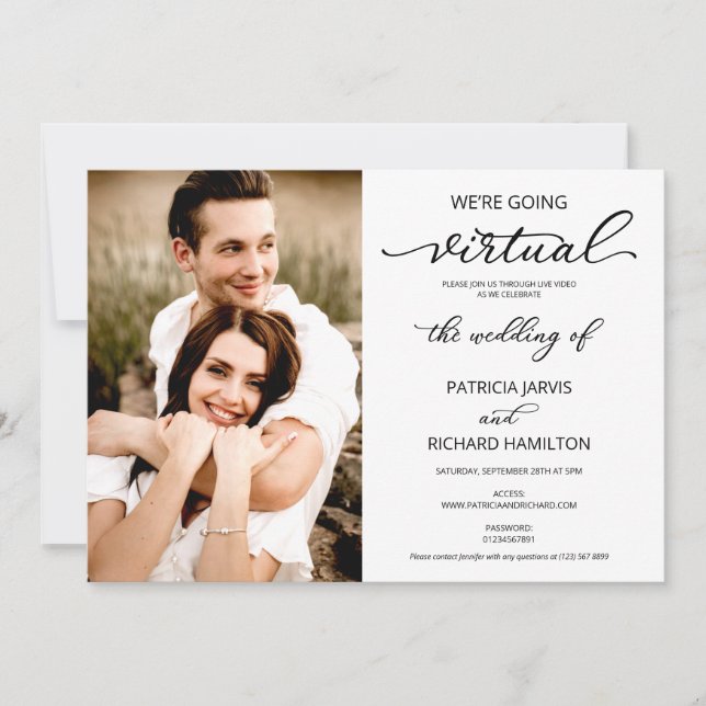 Invitation photo de Mariage social virtuel (Devant)