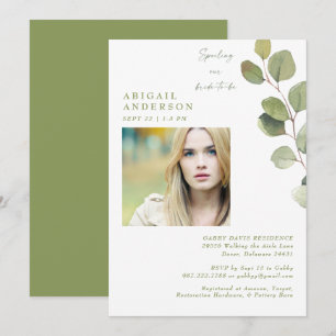 Invitation Photo de mariée verte Spoiling our Bride-to-be Dou